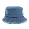 Bérets Aldult Bucket Hats Jean Washed Denim Hole Teens Women Ripped Vintage Fisherman Cap Packable For Men