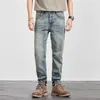 Dżinsy męskie 2023 Spring Autumn Slim Mały prosty strój Vintage Lose Nostalgic Casual Spoders