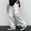 Men's Cargo Pants Solid Color Multi-Pockets Straight Pants Hip Hop Street Casual Loose Trousers Male pantalones hombre
