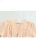 Women's Sweaters TRAF 2023 Women Lace Jacquard Knitted Sweater Cardigan Coat Fashion Vintage Long Sleeve Spring Casual Thin Cardigans Tops L230718