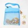 Incrível bolsa de malha de praia portátil para crianças mochila oblíqua para crianças bolsa divertida brinquedos concha do mar suprimentos de armazenamento à beira-mar conforto