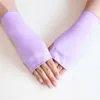 Women Fingerless Gloves Cotton Sunscreen Mittens Half Finger Touch Screen Gloves Outdoors Cycling Driving Short Mittens