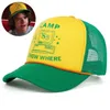 Bola Caps Things Season 4 Dustin Adult Mesh 85 Camp Know Where Impresso Cosplay Hat Yellow Green Curved Trucker Hats YY367 230718