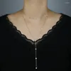 Chains 2023 Extend Silver Rose Gold Color Double Layer Link Chain Necklace Women 925 Sterling Fashion Choker Statement