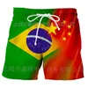 Erkek Şort 2023 Brezilya Spor Bayrağı Mayo 3d Baskılı Yaz Plajı Kısa Moda Günlük Bayanlar