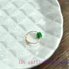 Cluster Rings Green Jade Designer Gemstone Natural Real Amulets Jadeite Jewelry Anello regolabile Accessori Donna Pietre preziose Argento 925