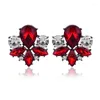 Stud Earrings LUBOV Pretty Colorful Crystal Stone Big Rhinestone Inlaid For Women Girls Piercing Christmas Gift Jewelry