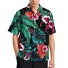 Camisas casuais masculinas Folhas de palmeira verde com estampa floral Camisa de praia Hawaii Trending Blusas masculinas estampadas tamanho grande