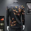 Men's Casual Shirts 2023 Autumn Winter Trendy Diamond-Ironing Long Sleeve Social Shirt Elegant Luxury Stylish Cool Top