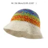 Boinas Sweet Girl Crochet Bucket Hat Senhoras Pescador Boné Combinando Cores Mulher Adolescentes Casual Verão Protetor Solar DXAA