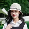 Berets Sommer Hohl Kühle Eimer Hüte Koreanische Gestrickte Sonnencreme Hut Im Freien Reise Fischer Becken Kappe Mode frauen Kleine Topf