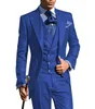 Męskie garnitury Blazery męskie Slim Fit 3 sztuki Business Grey Purple Kurtka Tuxedos White Blazer na weselny wieczór na bal maturalny (misek kamizelki Blazer