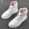 Haut haut petit blanc Boot hommes version coréenne de la tendance chaussures de sport respirantes luxe nouveau réseau de chaussures pour hommes baskets rouges A1