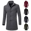 Hommes Laine Mélanges Printemps Automne Long Surdimensionné Manteau Hommes Armée Vert Manteau De Laine Vintage À Manches Longues Col Montant Slim Fit Hommes Pardessus XXXL HKD230718