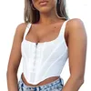 Vrouwen Tanks Sexy Club Tank Top Hemdje Effen Kleur U-vormige Hals Mouwloos Tops Camis Zomer Casual Bandeau Party Tees