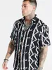 Tute da uomo Sik Silk Estate da uomo Stampa 3D Risvolto Camicia ampia Abito da spiaggia Bottoni Manica corta Top Moda Streetwear Set da 2 pezzi 230718