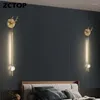 Applique murale moderne lumière tout cuivre LED longue décoration pour la maison chambre escaliers salon canapé fond éclairage