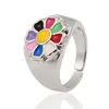 Y2K Fashion Sun Flower Finger Rings Bohemian Neon Open Cuff Pierścień dla kobiet w przyjęciu weselnym biżuteria Accessori