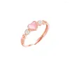 Cluster Rings S925 Silver Sterling Opal Ring Japonês Soft Girl Lolita Joias Doce E Adorável Banda