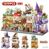 Blocos Mini City Street View Magic House Building Blocks Friends Figures Architecture Cottage Tijolos Toys For Children Gifts R230718