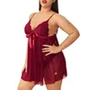 Pyjama Sexy Bretelles Spaghetti Dentelle Sexy Chemises De Nuit Femmes Sans Manches Col En V Bowknot Chemise De Nuit Robe De Nuit Vêtements De Nuit Pyjama Exotique Avec String 230718