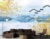 Papéis de parede murais de parede 3D Papel de parede chinês Decoração de casa Árvore fresca Brid para quarto Personalizado Confortável TV Área de trabalho