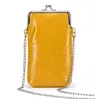 Echt leer Zachte kleine schoudertas voor dames Vintage Crossbody Bag Cash Purse Mobiele telefoon Baga Handtas Purse voor meisjesportemonnees