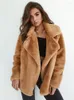 Vrouwen Bont Herfst Winter WISH Jas 2023 In Mode Oversized Warme Vrouwen Jas Streetwear Sexy Pluche Revers Slanke montage