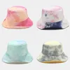 Berretti Cappello da sole colorato tie-dye Paralume da donna con cappelli da pescatore doppi a gronda larga