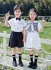 Ocasiões especiais Uniforme de jardim de infância verão uniforme de classe coral uniforme de formatura de classe infantil verão estilo britânico vestido de marinheiro de escola 230717