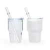 Roestvrij sublimatie 3oz wijnbekers Clear Frosted Colors Likeur Shot Glass met plastic deksel NIEUW