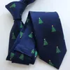 Bow bağları erkekler lüks seti moda Noel ağacı nakışlı kravatlar cep karesi