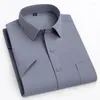 Men's Dress Shirts In Shirt Plus Size Summer Short Sleeve For Men Slim Fit Formal Office Solid Clothes White Designer Plain