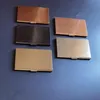 Rose Gold Color Casual Metal Wallet Affärskort Fodral Rostfritt stål Cover Credit Bank Cards Men195U