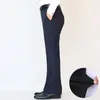 Мужские костюмы моды Leisure Мужские брюки для ног с высокой талией длинные брюки с длинными вспышками для мужчин Bootcut Hommes Bell Bottom Corean A275