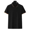 Polo da uomo Polo da uomo di alta qualità estiva sottile ricamata tubo dritto manica corta business casual top in cotone abbigliamento