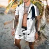 Heren Trainingspakken heren pak met korte mouwen Aloha shirt en zomer bedrukte casual strand tweedelige jurk top 230718