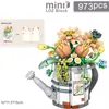 Bloklar 1066pcs mini ayçiçeği sepet çiçekleri buket resim çerçeve yapı blok diy ev dekorasyon tuğla tuğla oyuncaklar Hediyeler R230718