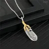 Pendant Necklaces 1PC Vintage Feather Wing Leaf Big Necklace For Men Women European Punk Metal Eagle Claw Male Choker Jewelry N128