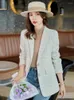 Women's Suits Vintage Women Blazer Single Breasted Plaid Female Suit Jacket Fashion Korean Outerwear Loose Big Size Blaser Coat