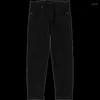 Men's Jeans 2023 Spring Comfortable Tapered Black Men 15 Ounces Vintage Fleece Trousers Plus Size Denim Pants