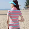 Blusas de mujer Camisas Cuello polo para mujer Tops a rayas Botón Camiseta Mujer Camiseta de manga corta Ropa Linda con cuello Verano 2023 Golf V 230717