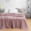 Blanket Summer Cotton Bed Blanket Throw Thin Quilt Knitted Bedspread Home Hotel Coverlets Green Pink Throw Blanket R230617