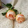 Torkade blommor Simulering 2 Flower Small Rose Fake Pastoral Home Decoration Artificial Roses Wedding Bouquet P Ography Props 230717