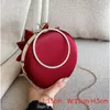 Evening Bags Red Flower Clutch Purse Women Round Bag Crystal Diamond Wedding Silk Handbag Exquisite Chain Shoulder FTB154 230718