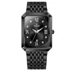 Montres-bracelets Swish Simple Montre Pour Hommes Robe D'affaires Quartz Rectangle Montre-Bracelet Noir Visage Papillon Fermoir Date Horloge Top Marque