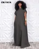 Podstawowe sukienki swobodne CM Yaya Vintage Kobiety moda Batwing z krótkim rękawem denim V Back Loose Slim Maxi Long Dress 2023 High Street Vestido Jean 230718