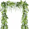 Decorative Flowers Wreaths 2x 7FT Artificial Wisteria Rose Vine Garland Plants 220823