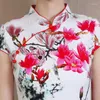 Roupas étnicas Sheng Coco Lady Elasticity-Cotton Cheongsam Dress Stretch Plus Size S-5XL Fat Slim Qi Pao Elegant Stretchable Chinese