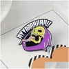 Pins Brooches Myyaaahhhh Enamel Pin Long Tongue Death Badge Brooch Lapel Jeans Bag Shirt Collar Punk Skeleton Jewelry Gift For Frie Dhnh2